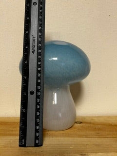 Blue Spotted Glass Mushroom Statue