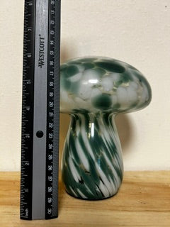 Green Glass Light-Up Mushroom