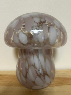 Large Pink Spotted Glass Mushroom Jar