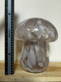 Large Pink Spotted Glass Mushroom Jar