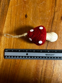 Large Red Felt Spotted Mushroom Ornament