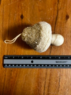 Large White/Gold Felt Mushroom Ornament