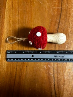 Medium Red Felt Spotted Mushroom Ornament