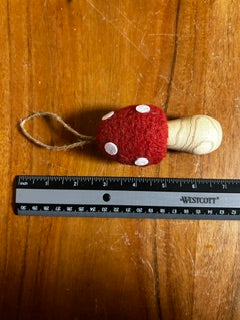 Small Red Felt Spotted Mushroom Ornament