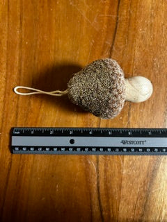 Large Brown/Gold Felt Mushroom Ornament