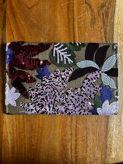 Purple Jungle Floral Sequined Purse
