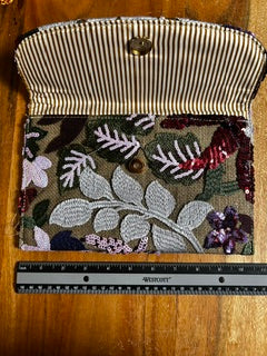 Purple Jungle Floral Sequined Purse