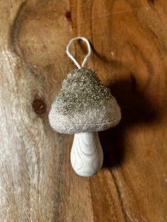 Large Tan/Gold Felt Mushroom Ornament