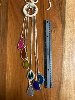 Rainbow Spiral Hanging Crystal Slices
