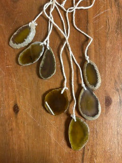 Yellow Spiral Hanging Crystal Slices