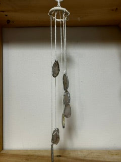 White Spiral Hanging Crystal Slices