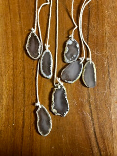 White Spiral Hanging Crystal Slices
