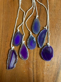 Purple Spiral Hanging Crystal Slices