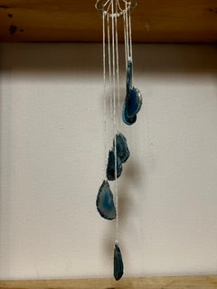 Blue Spiral Hanging Crystal Slices