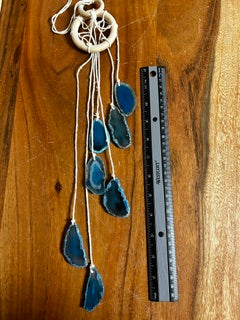 Blue Spiral Hanging Crystal Slices