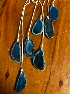 Blue Spiral Hanging Crystal Slices