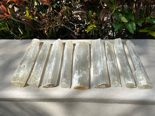 Large Raw Selenite Wands – Cleansing + Charging Tools