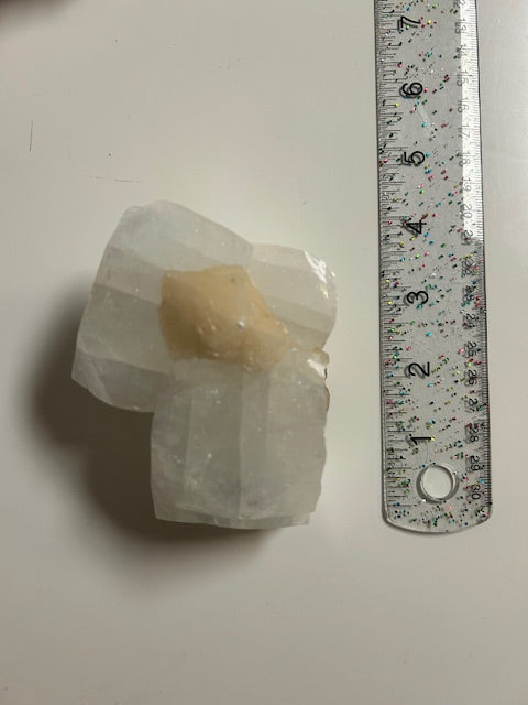 Small Clear & Yellow Quartz Cluster Slab – Vitality, Visualization, & Healing